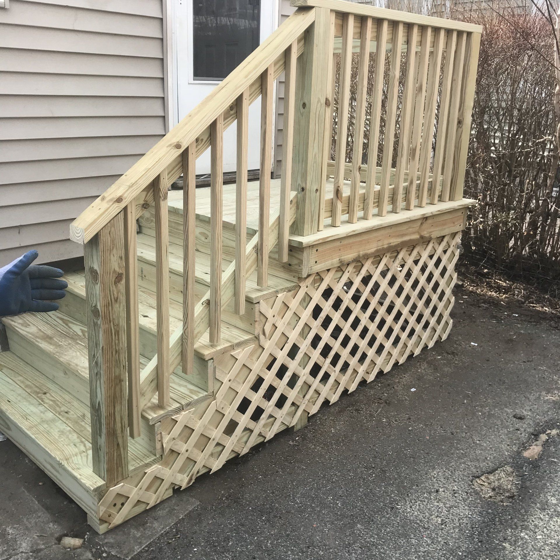 Newly installed wood stairs