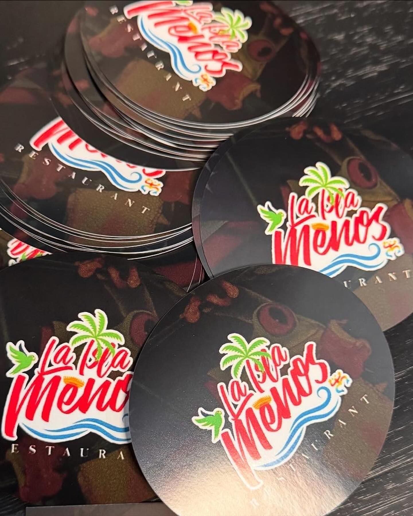 Pile of round coasters with 