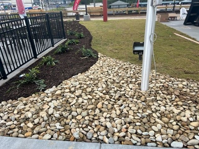 Landscaping outside commercial area