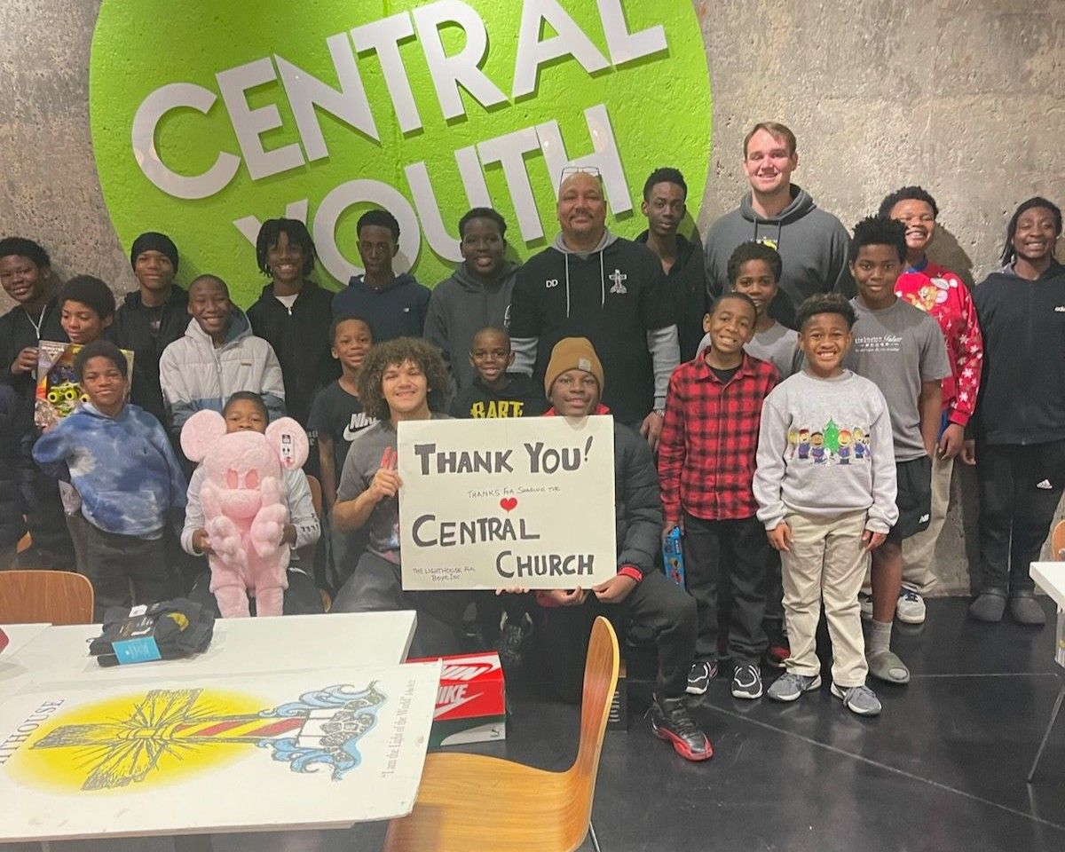 Women and men with happy young guys