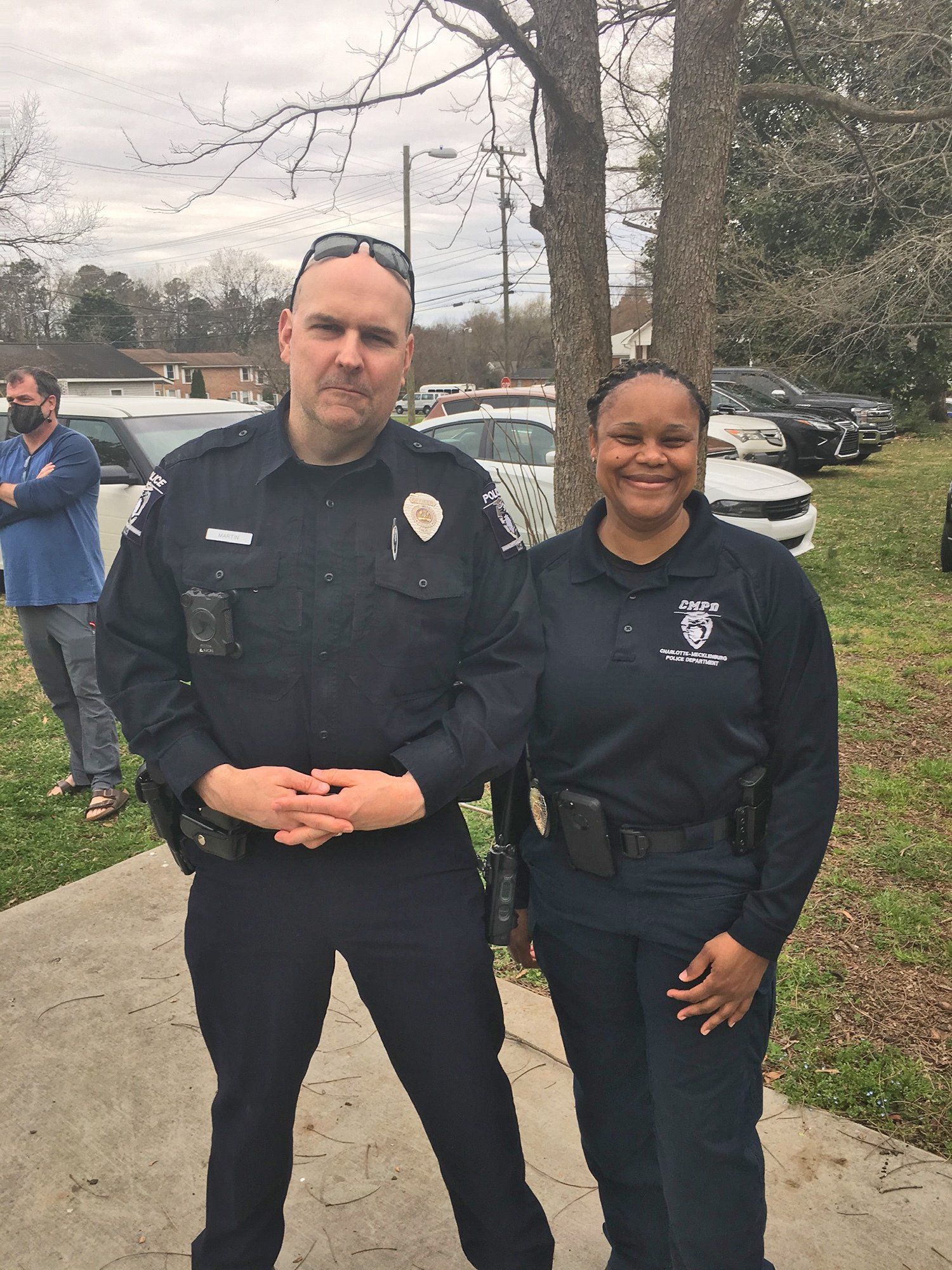 Man and woman in their uniform