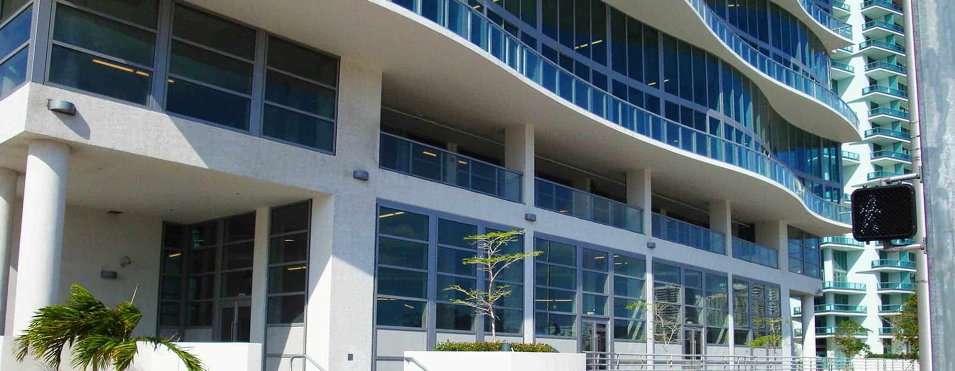 A large building with a lot of windows and balconies