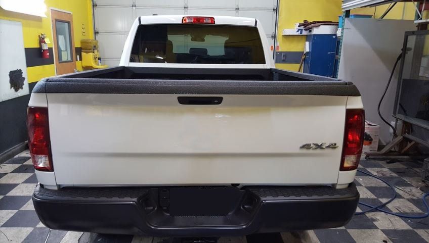 White pickup truck bed