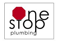 Stop Ne Plumbing logo with a red stop-sign shape above black text on a white background