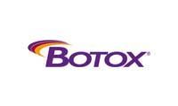 Botox logo in purple with a curved multi-colored accent.
