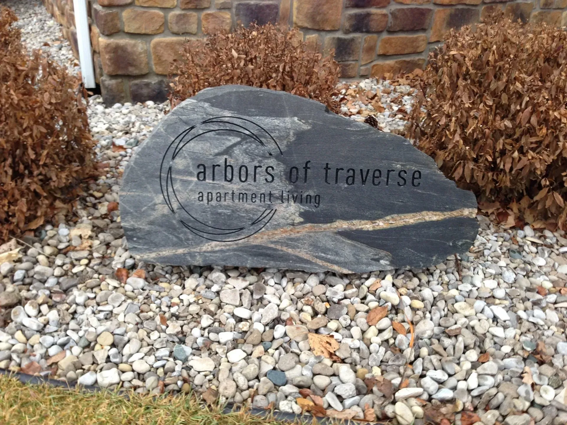 Large gray rock with 