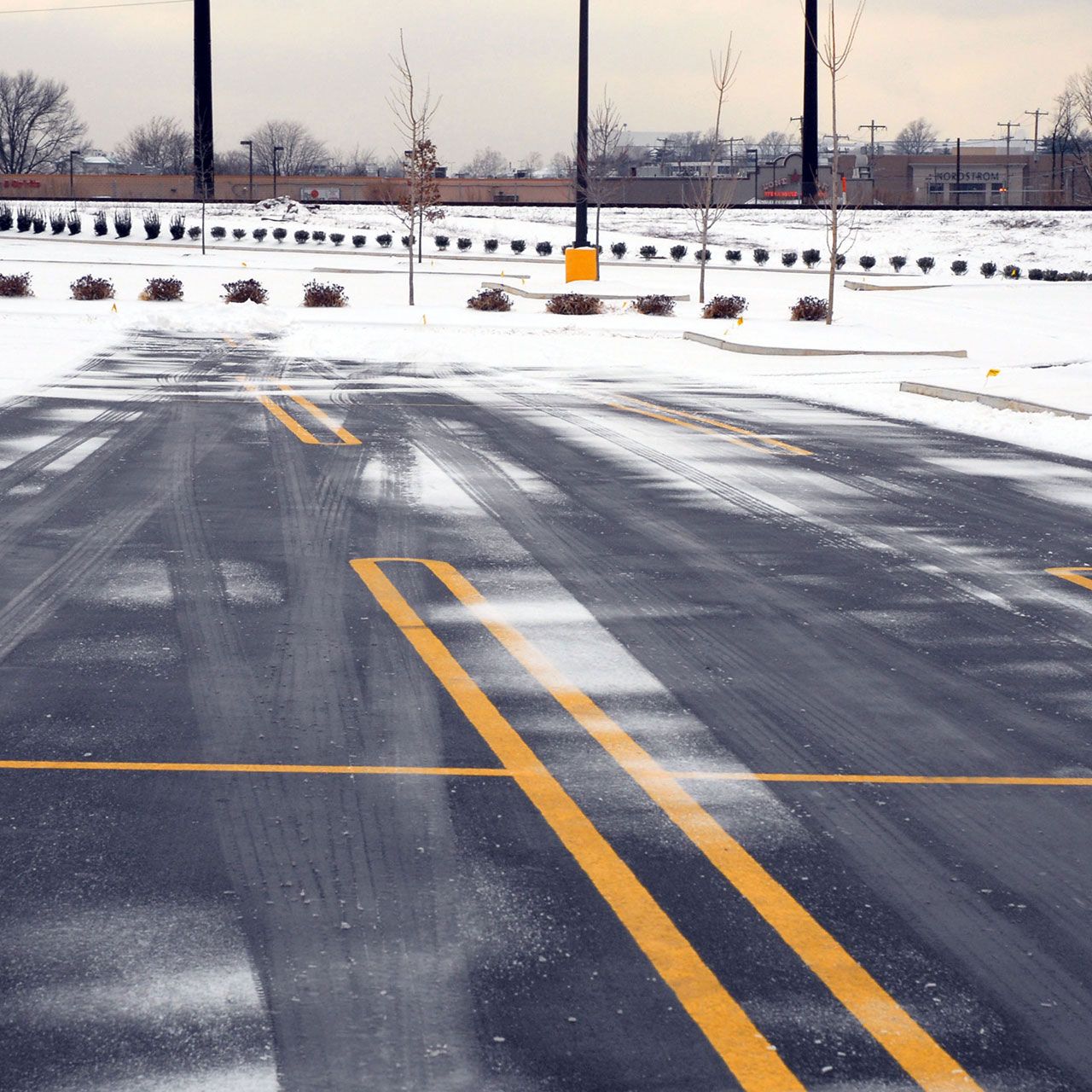 A snowy road.