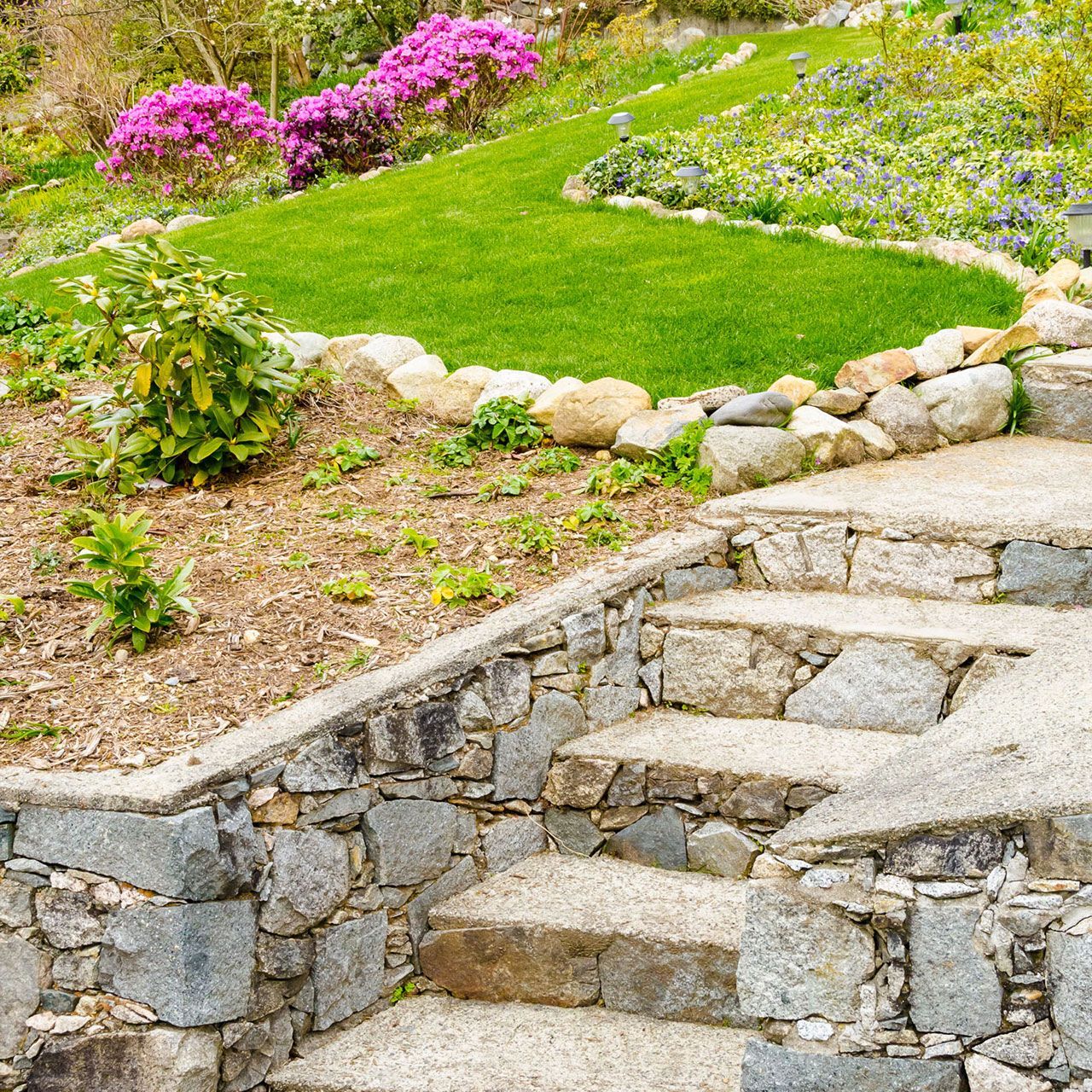 Natural stone walkway
