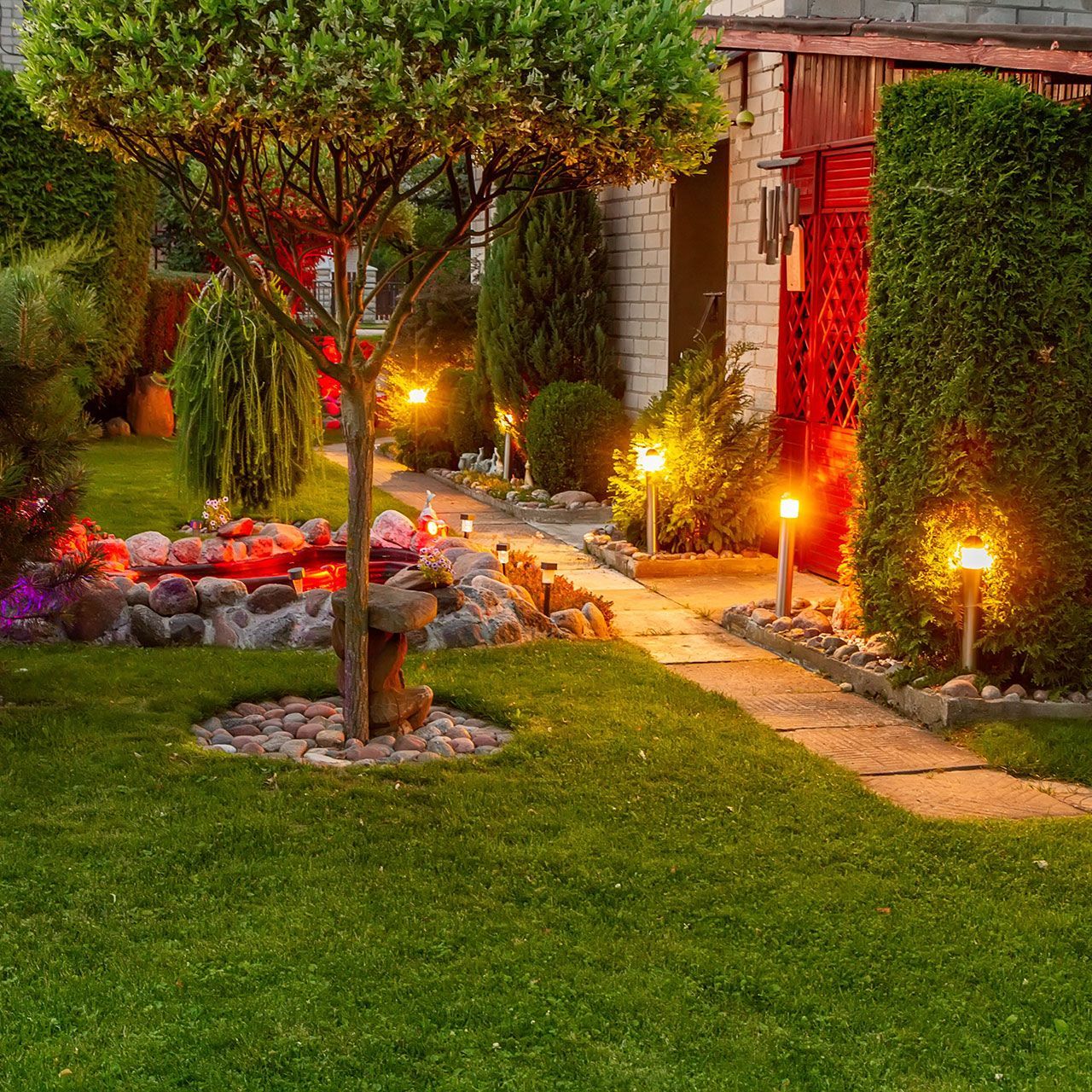 Garden with lights