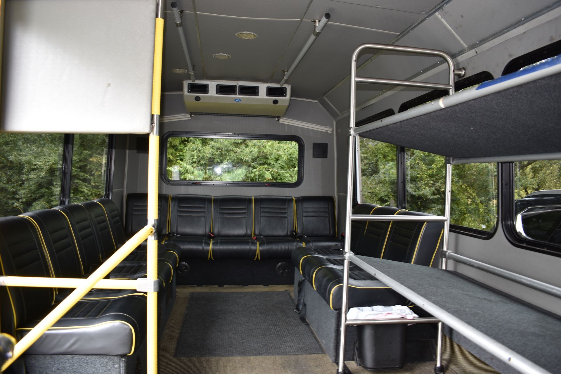 The interior of a car with brown leather seats