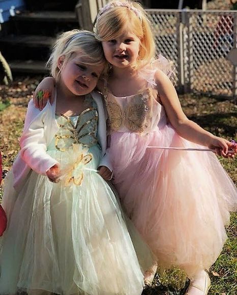 Little girls in beautiful dresses 