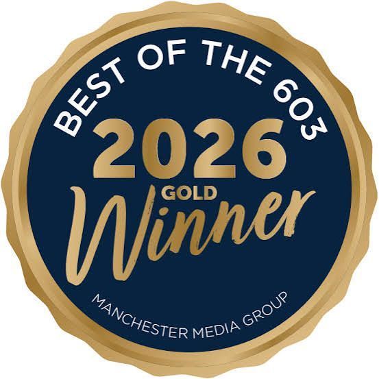 Gold and navy award badge reading “Best of the 603 2026 Gold Winner” from Manchester Media Group