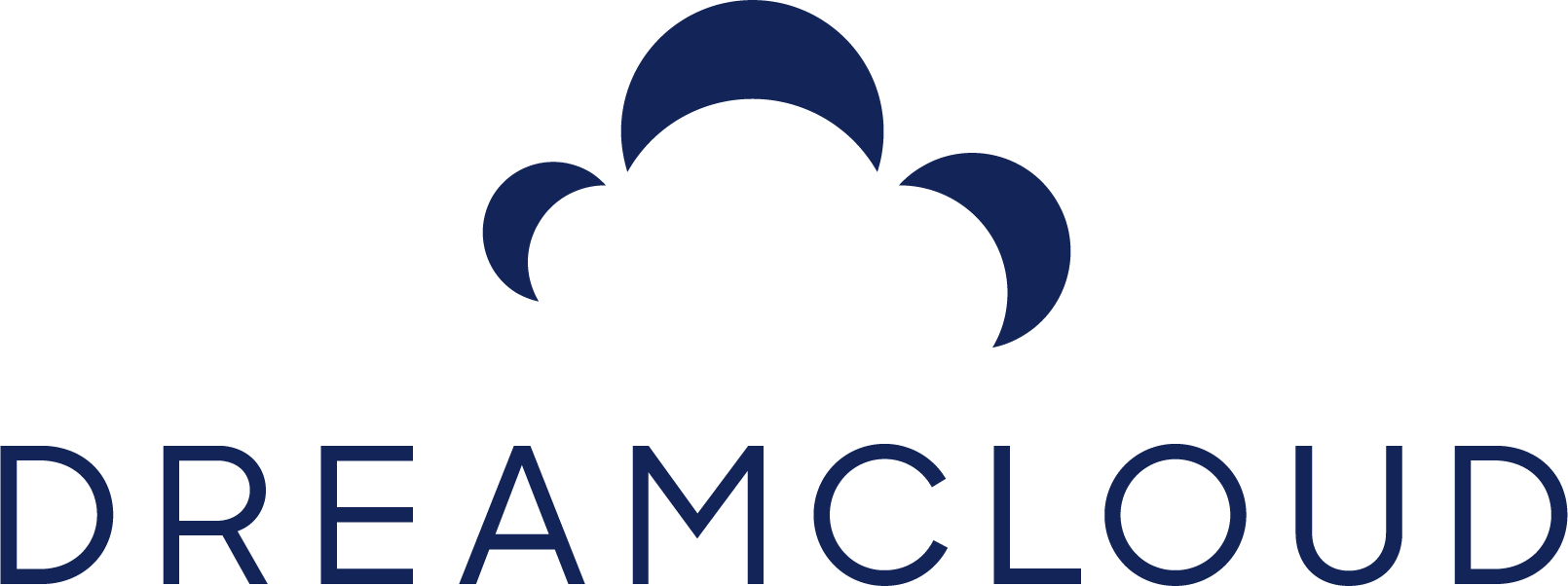 Dreamcloud logo: Cloud graphic above text 