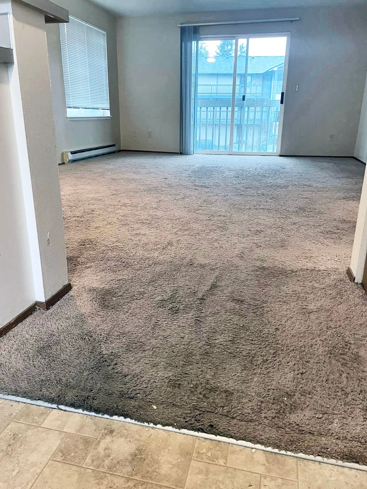 Newly installed carpet