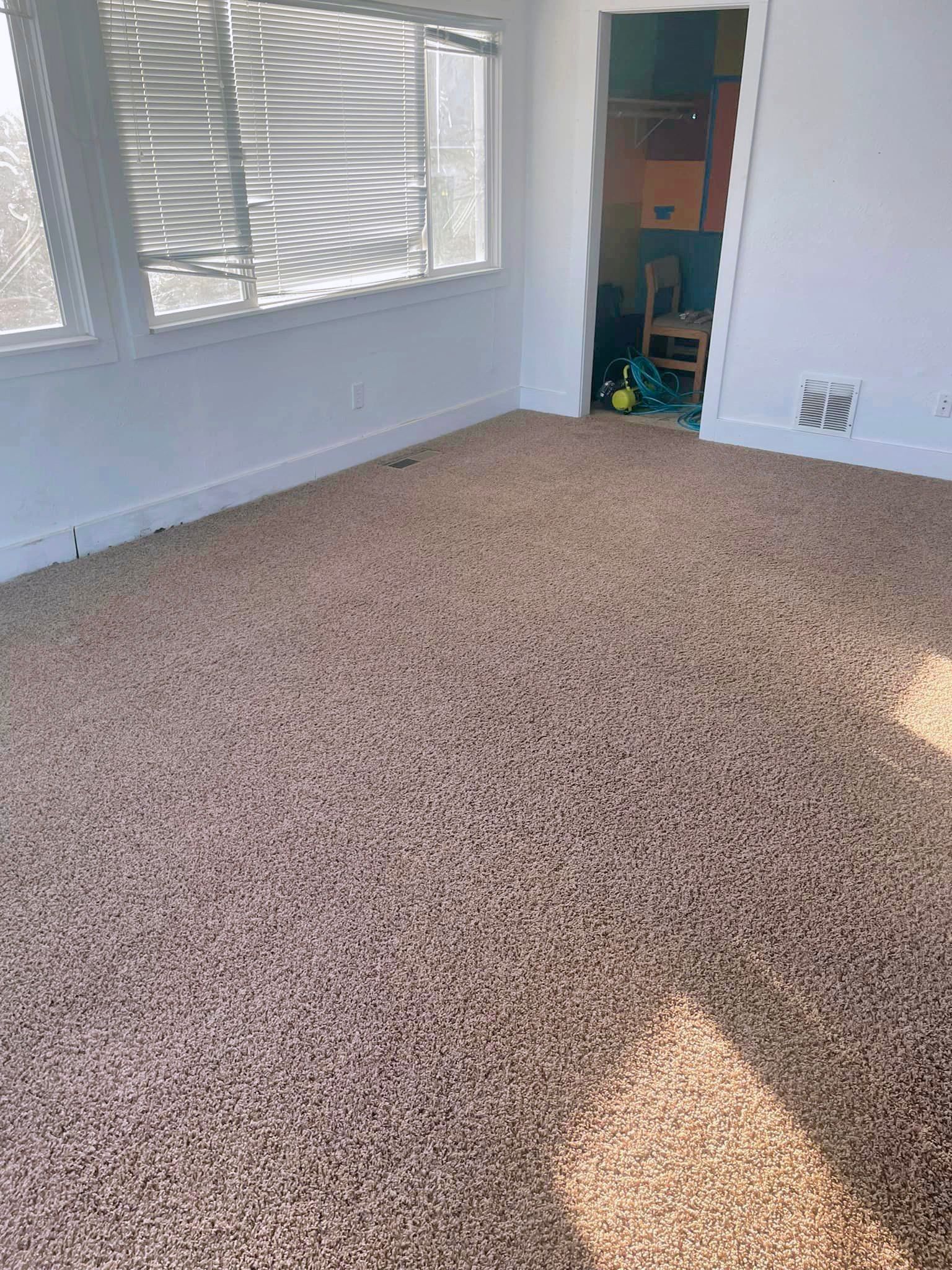 Newly installed carpet