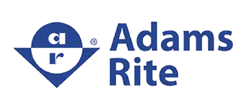 Adams Rite logo: blue logo with 