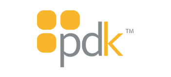 Logo with yellow squares and gray 