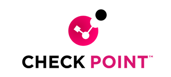 Checkpoint logo: Pink and black graphic with the company name.