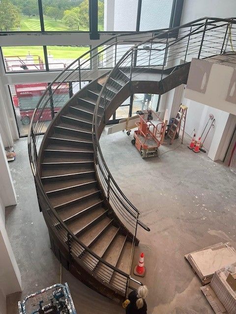 A large spiral staircase