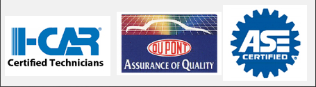 I-CAR Certified Technicians, OU PONT Assurance of Quality, ASE Certified