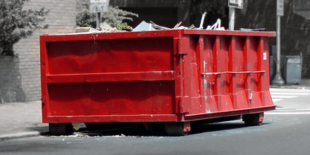 red dumpster container