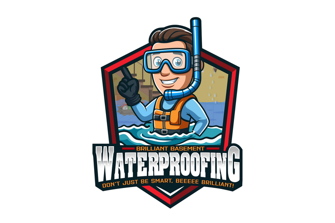 A cartoon of a man wearing goggles and a life jacket in the water.