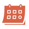 Orange calendar icon.