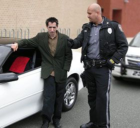Policeman arresting