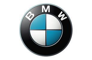 A bmw logo is shown on a white background