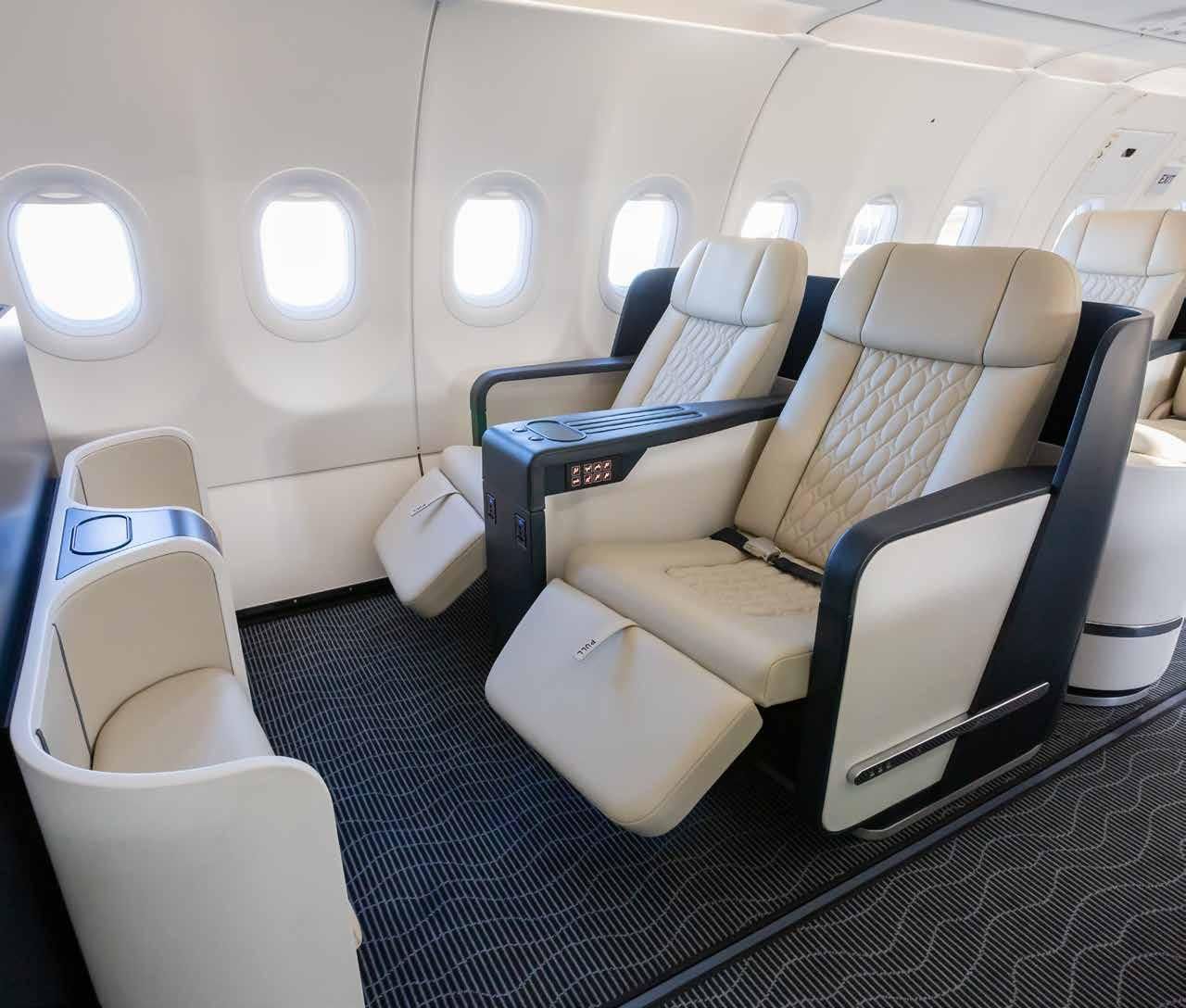 A plane with a lot of seats on it