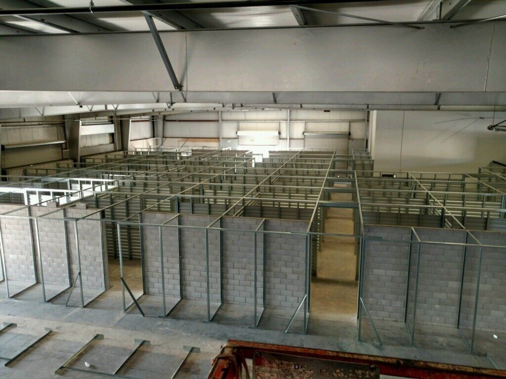 Elevated view of interior with steel framing
