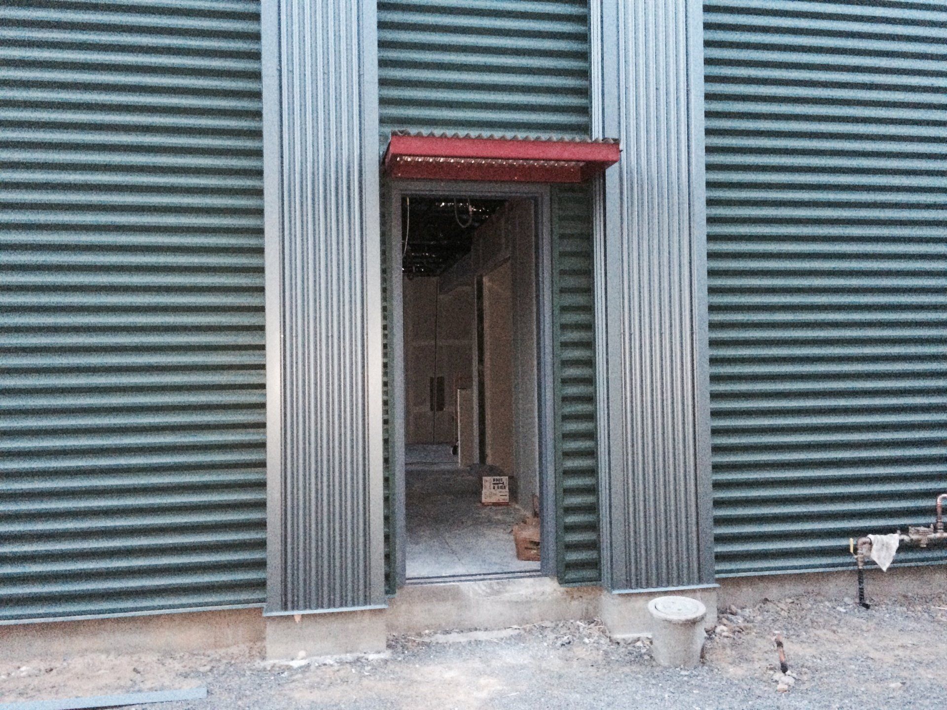 Steel building entrance