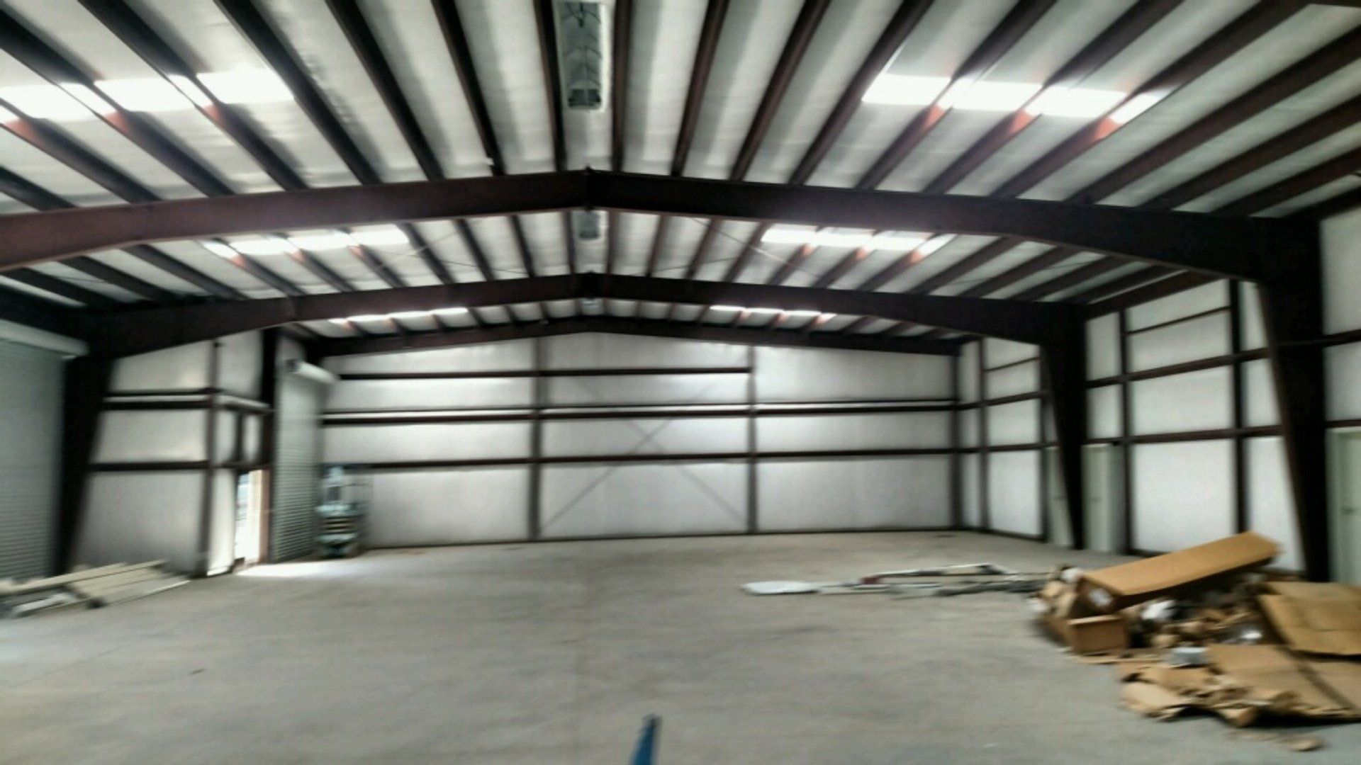 Inside of steel building