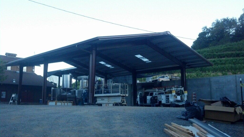 Looking up at steel roof 02