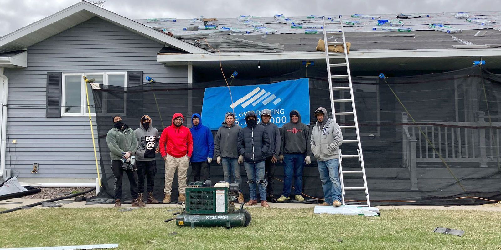 All Over Roofing Sioux Falls location crew