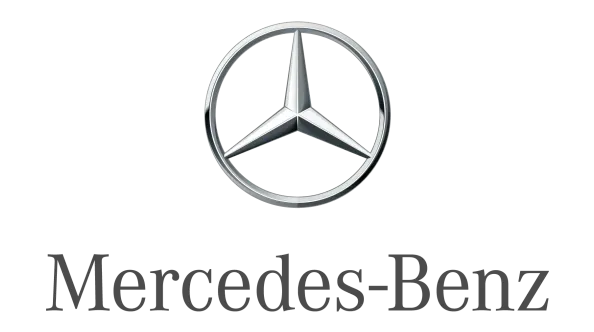 Mercedes-Benz logo: a silver three-pointed star inside a circle, with the name