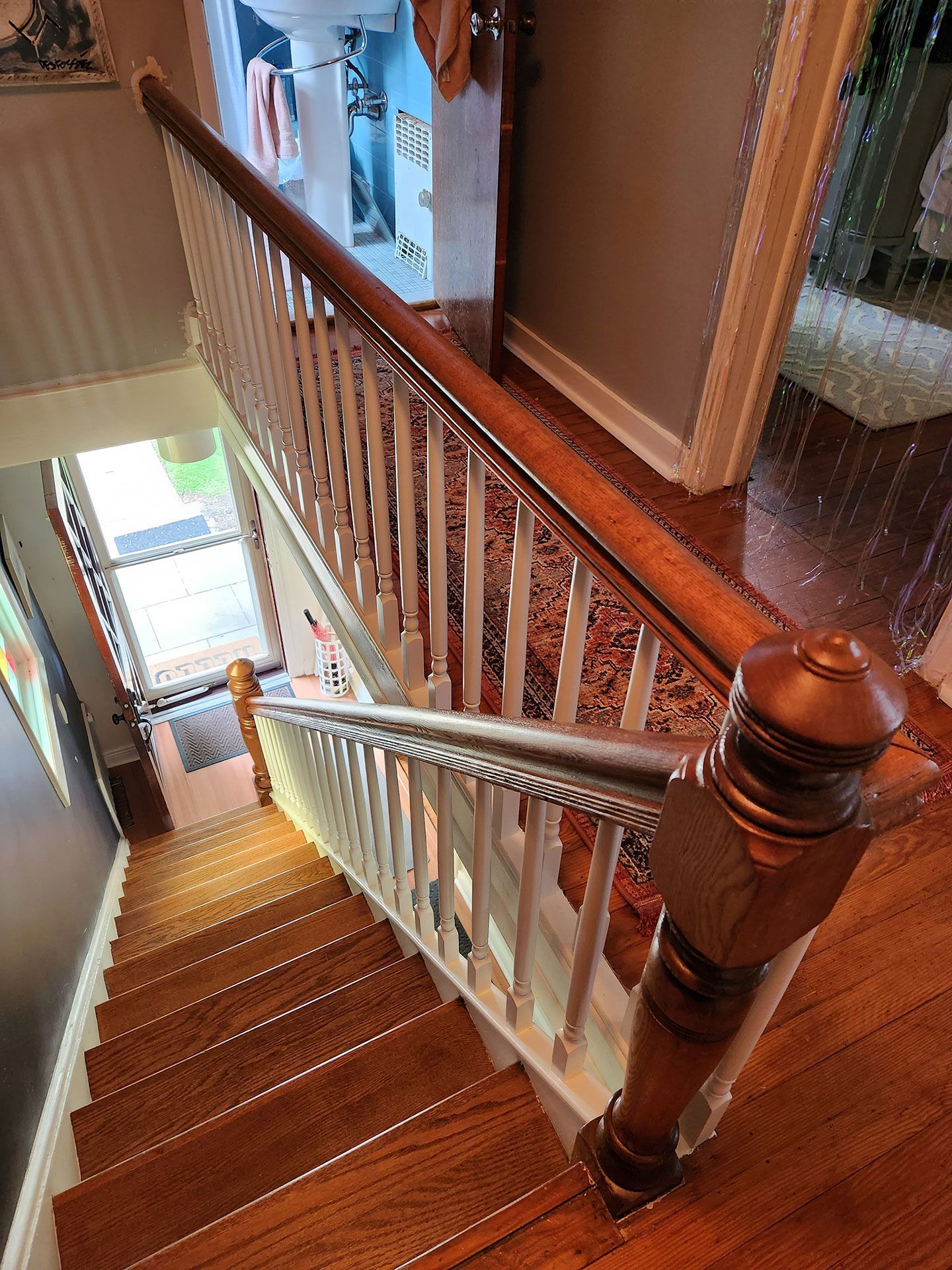 wooden stairs chemical stripping