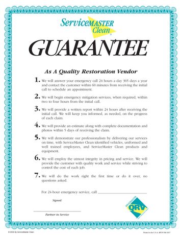 guarantee certificate