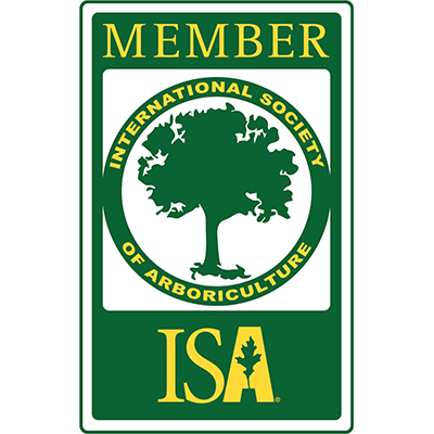 Member of the International Society of Arboriculture (ISA) logo: green and white rectangular badge with a tree graphic.