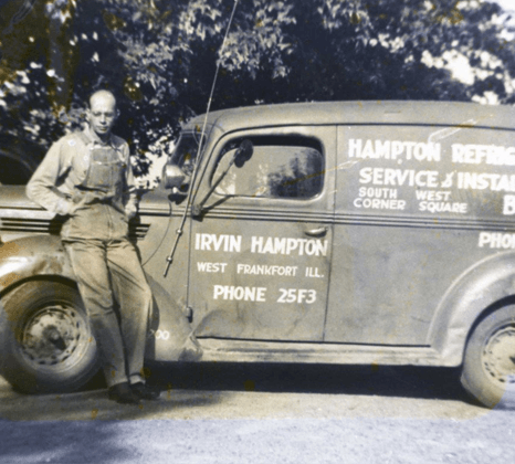 Hampton Refrigeration owner with his vehicle