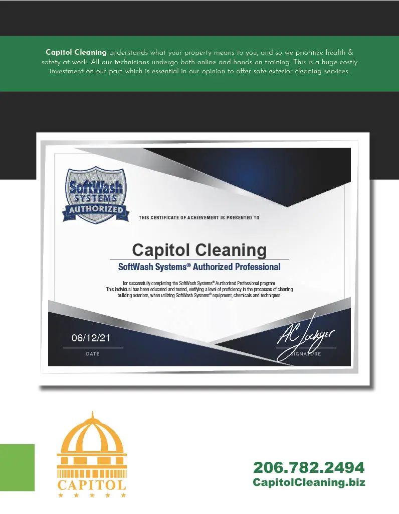 Capitol Cleaning certification brochure