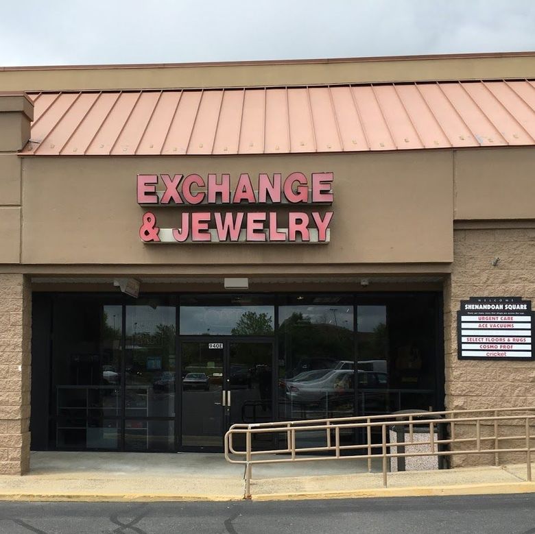 The front of a store called exchange & jewelry