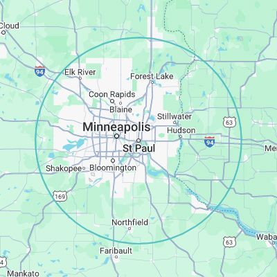 Four Seasons Energy Efficient Roofing, Inc. service area radius map