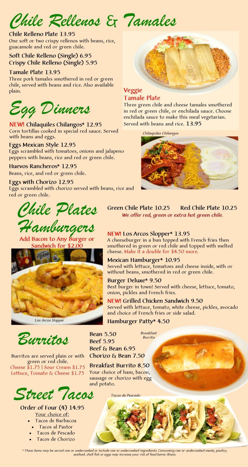 Los Arcos Mexican Restaurant Mexican Classics Menu | Westminster