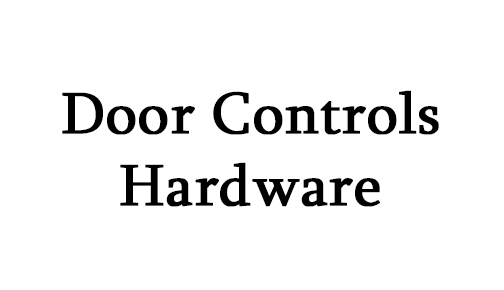 A black and white logo for door controls hardware.