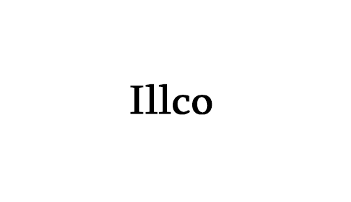 A black and white logo for illco on a white background.