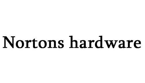 The nortons hardware logo is black and white on a white background.