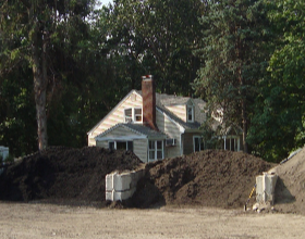 Mulch and topsoil
