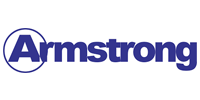 Armstrong logo: blue text,