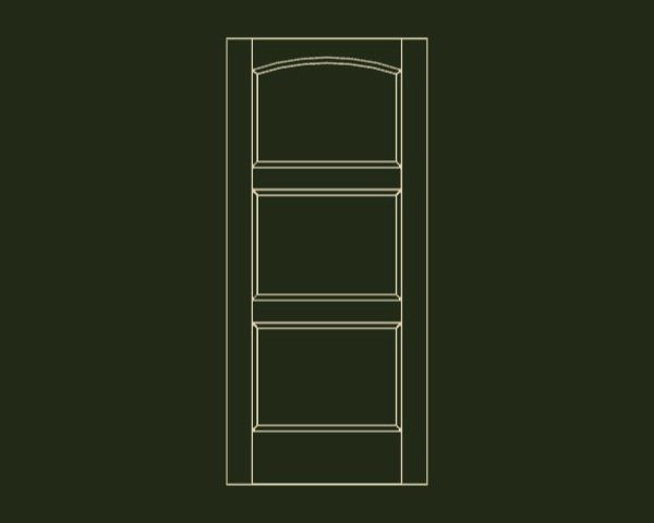 Three Panel Stack Arch Top